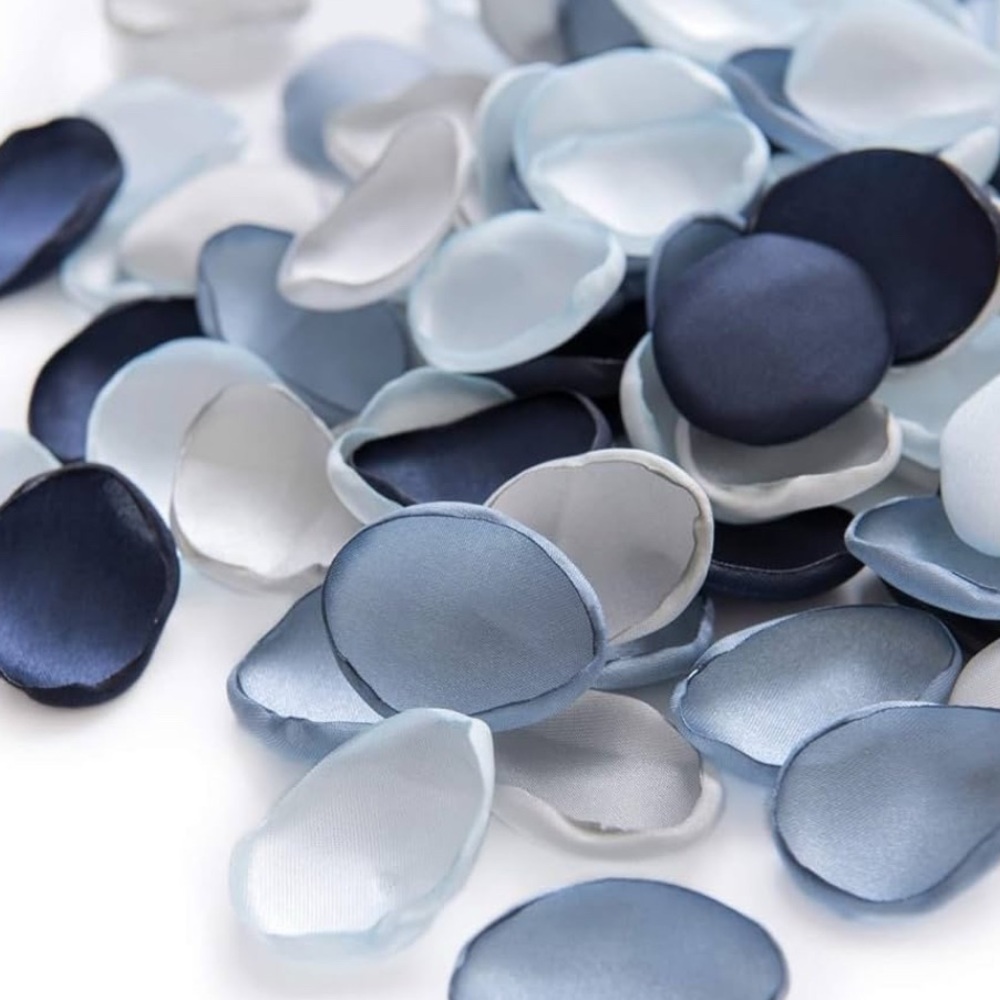 Silk Flower Petals in Blue and White